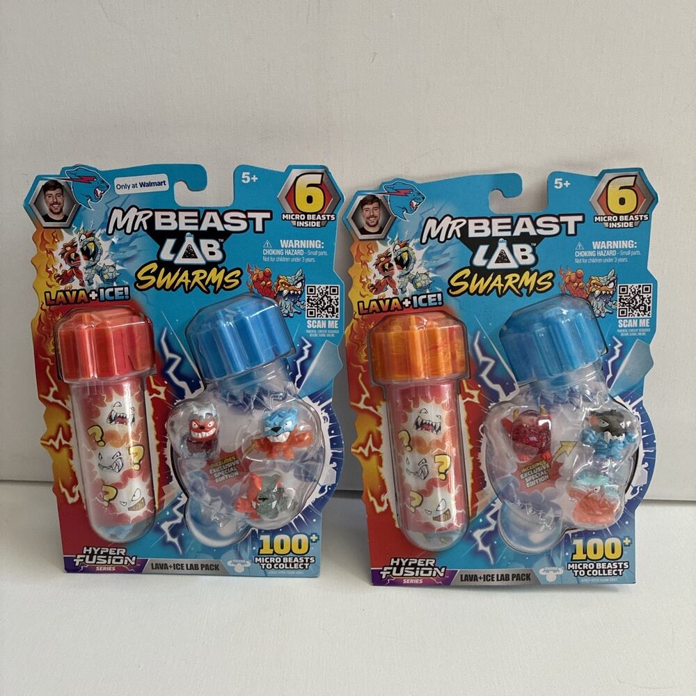 MrBeast Lot Of 2 Lab Swarms Hyper Fusion Lab Pack 6 Micro Beast Inside New